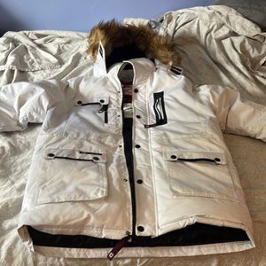Canada weather gear jacket with fur hood